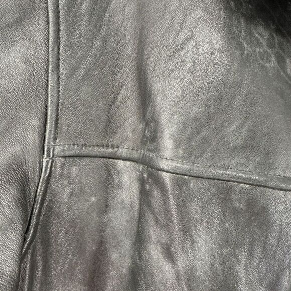 Roundtree Yorke Lambskin Leather Jacket Black Full Zip Collared Mens Size Large - Picture 10 of 15